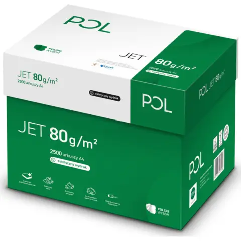 Papier ksero POLjet 166 CIE | A4 | 80g | 500 arkuszy | Klasa A  - KARTON (5ryz)